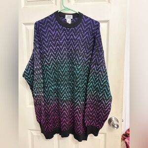 Versace Multicolor Chevron Crewneck Sweater